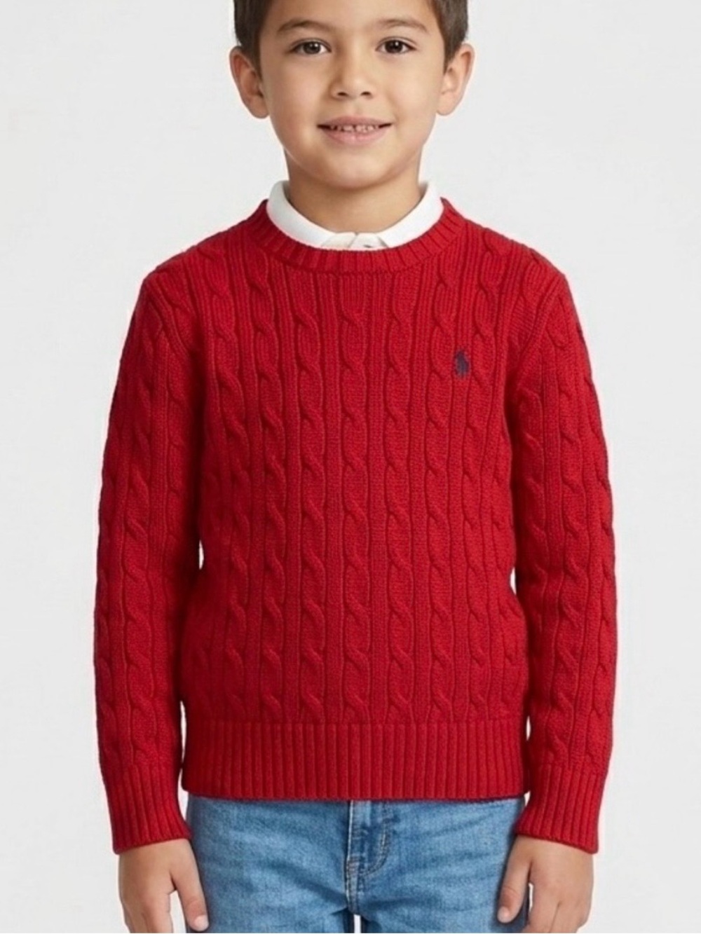 NWOT polo by Ralph Lauren Red Cable-Knit Crewneck
Sweater